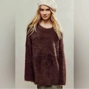 Free People Harrison Bunny Sweater In Mocha